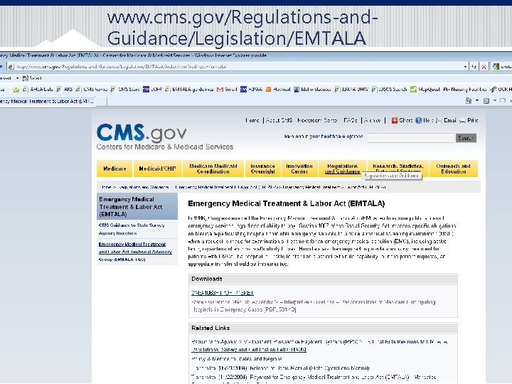 www. cms. gov/Regulations-and. Guidance/Legislation/EMTALA 