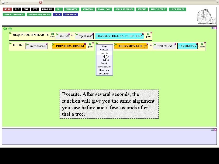 Execute. After several seconds, the function will give you the same alignment you saw