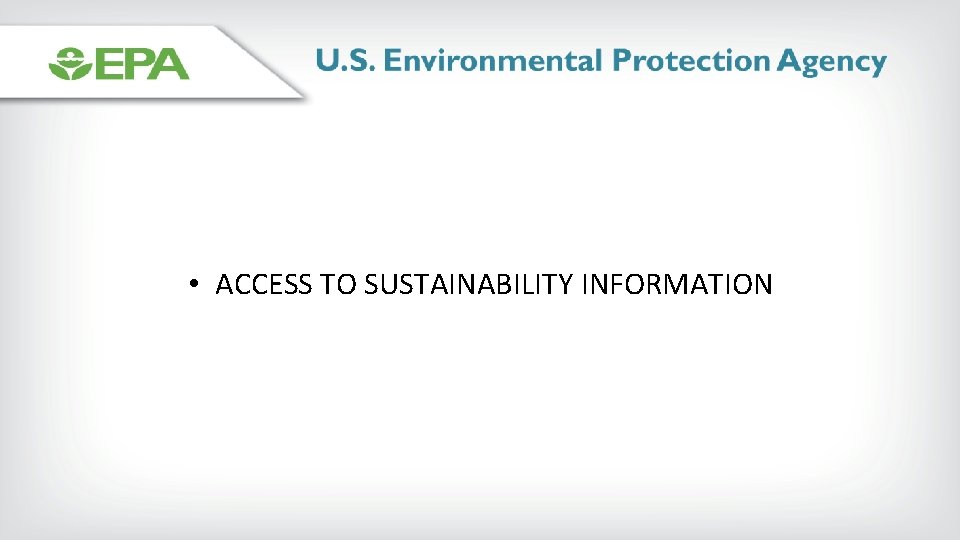  • ACCESS TO SUSTAINABILITY INFORMATION 