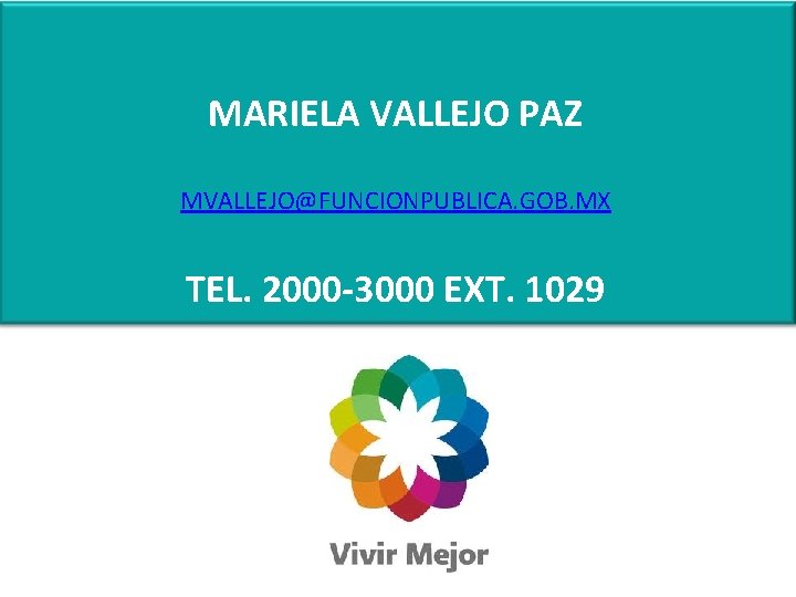 MARIELA VALLEJO PAZ MVALLEJO@FUNCIONPUBLICA. GOB. MX TEL. 2000 -3000 EXT. 1029 