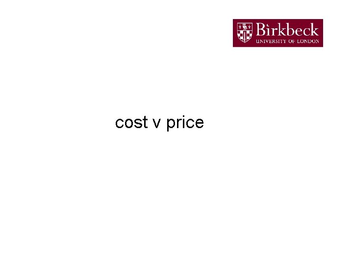 cost v price 