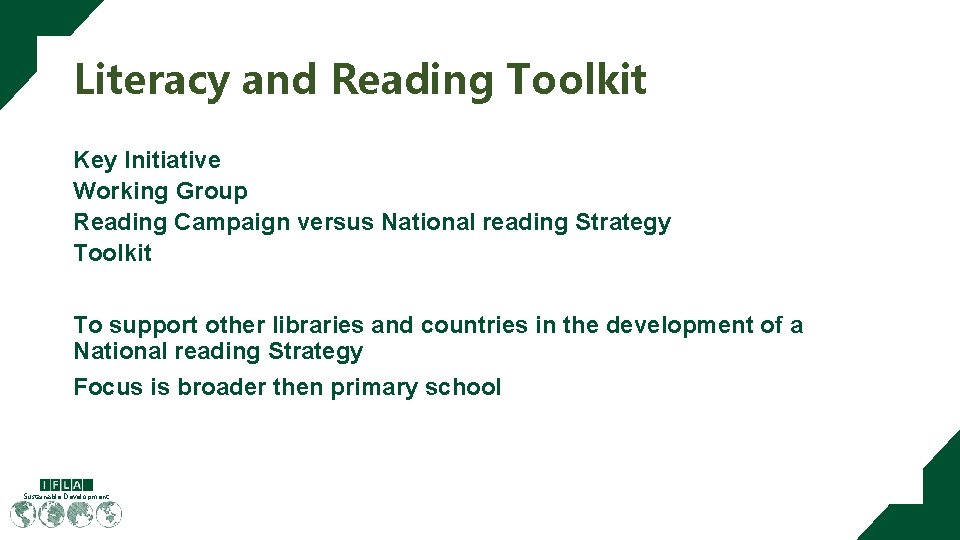 Literacy and Reading Toolkit Key Initiative Working Group Reading Campaign versus National reading Strategy