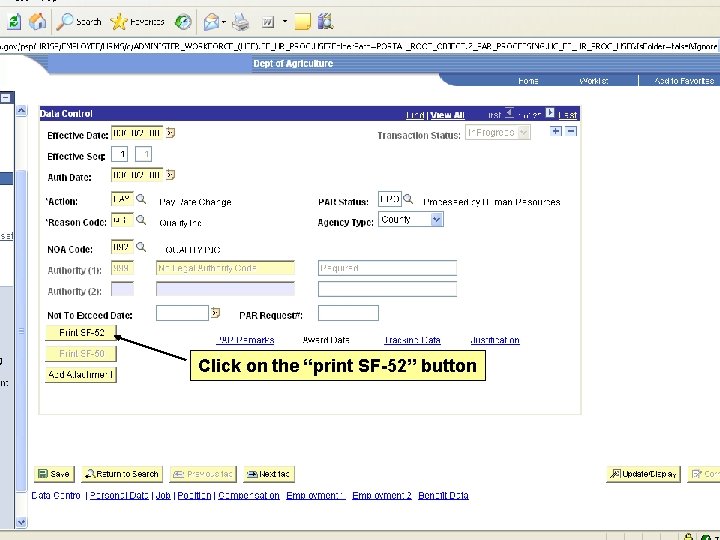 Click on the “print SF-52” button 
