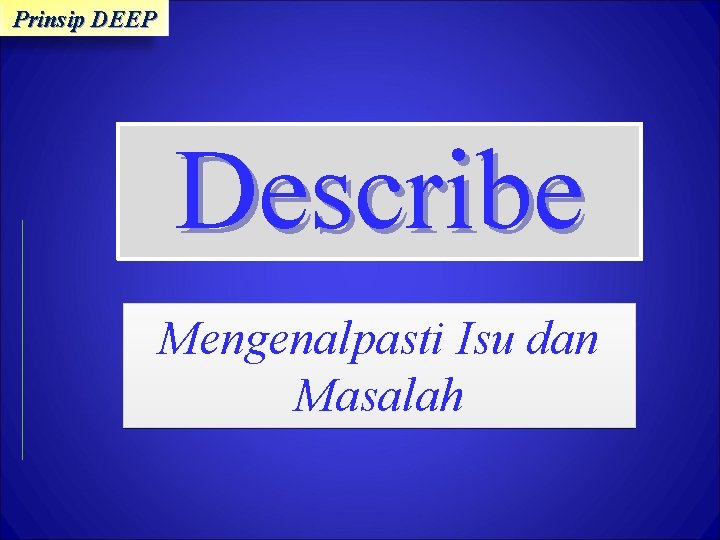 Prinsip DEEP Describe Mengenalpasti Isu dan Masalah 