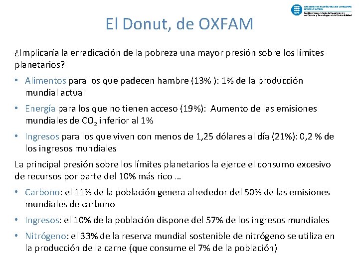 El Donut, de OXFAM ¿Implicaría la erradicación de la pobreza una mayor presión sobre