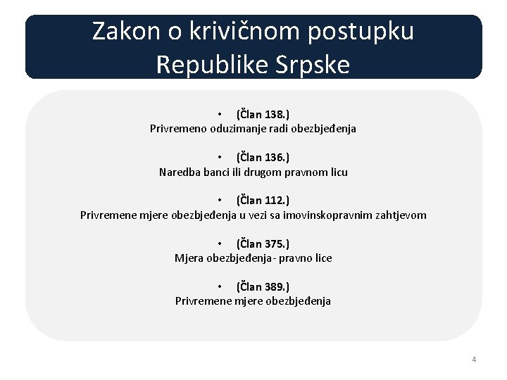 Zakon o krivičnom postupku Republike Srpske • (Član 138. ) Privremeno oduzimanje radi obezbjeđenja