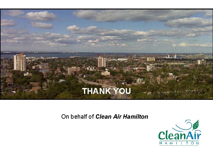 THANK YOU On behalf of Clean Air Hamilton 