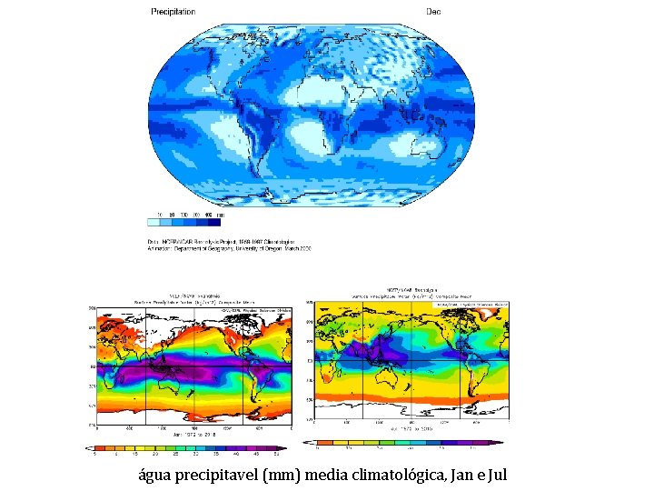 água precipitavel (mm) media climatológica, Jan e Jul 