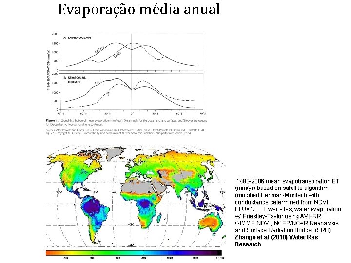 Evaporação média anual 1983 -2006 mean evapotranspiration ET (mm/yr) based on satellite algorithm (modified