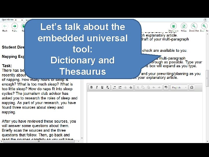 Let’s talk about the embedded universal tool: Dictionary and Thesaurus 