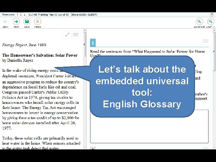 Let’s talk about the embedded universal tool: English Glossary 