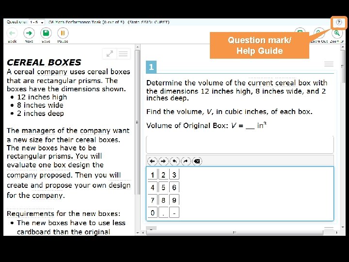 Question mark/ Help Guide 