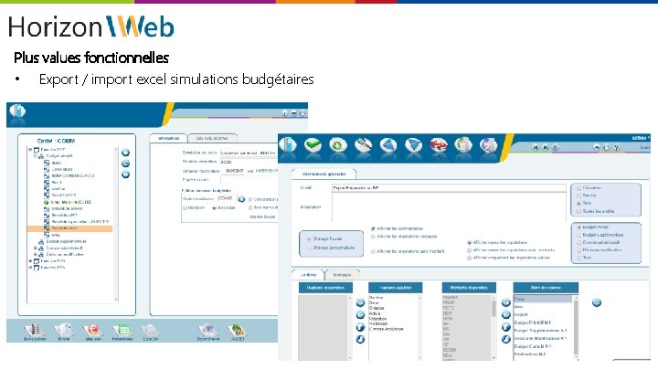 Démo Cloud Plus values fonctionnelles • Export / import excel simulations budgétaires 