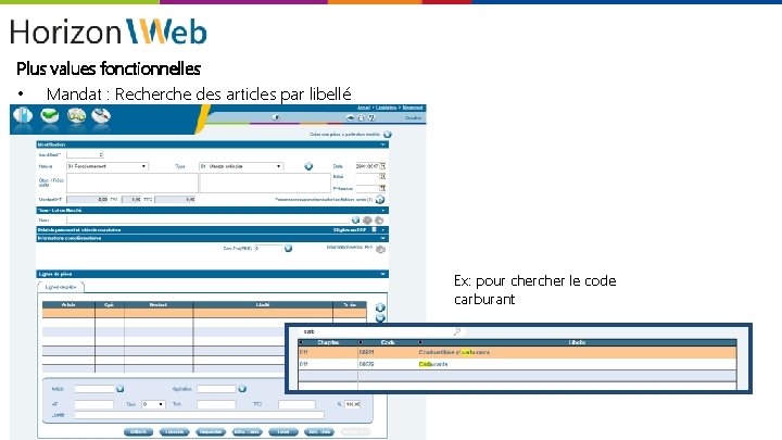 Démo Cloud Plus values fonctionnelles • Mandat : Recherche des articles par libellé Ex: