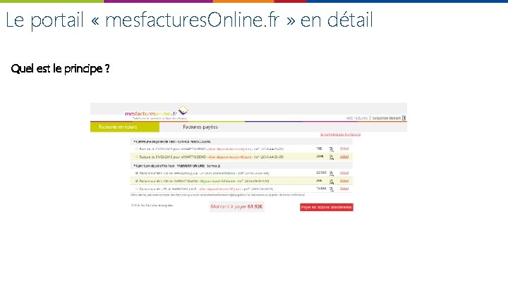 Le portail « mesfactures. Online. fr » en détail Quel est le principe ?