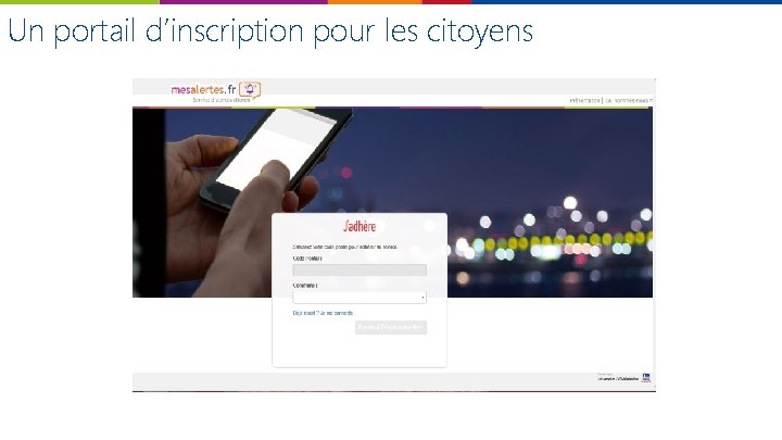 Un portail d’inscription pour les citoyens 