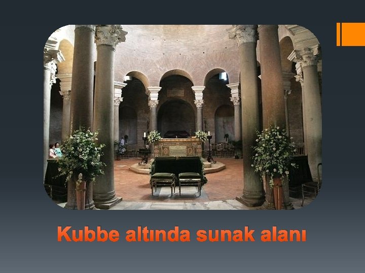  Kubbe altında sunak alanı 