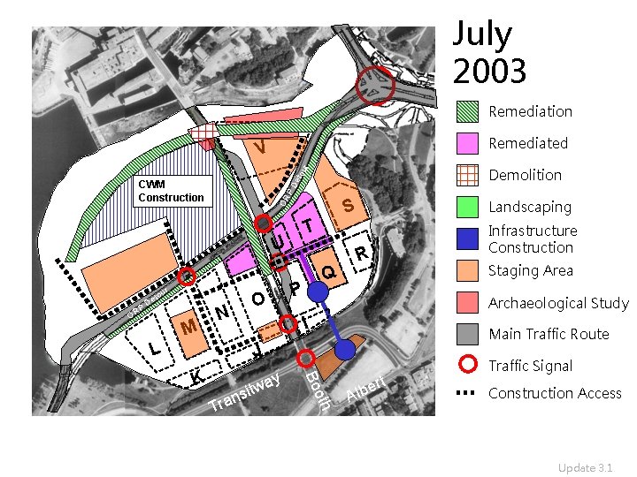 July 2003 Remediation Remediated V eto ur Demolition OR PD CWM Construction T U