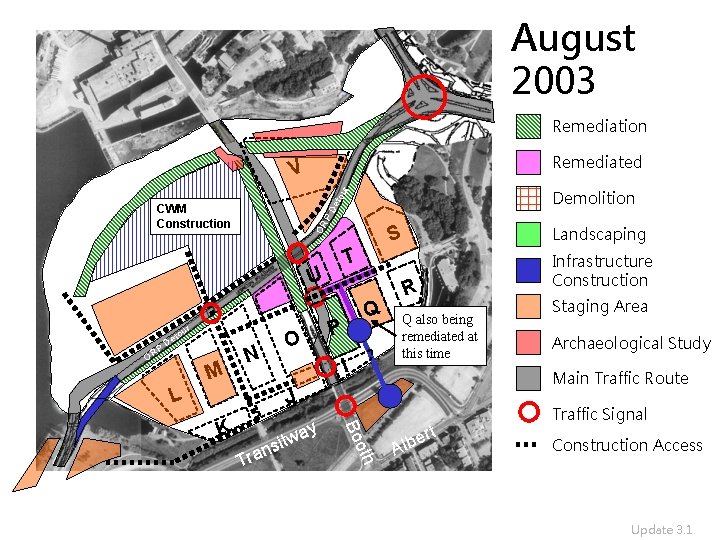 August 2003 Remediation Remediated V eto ur Demolition OR PD CWM Construction T U