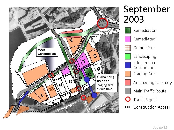 September 2003 Remediation Remediated V eto ur Demolition OR PD CWM Construction T U