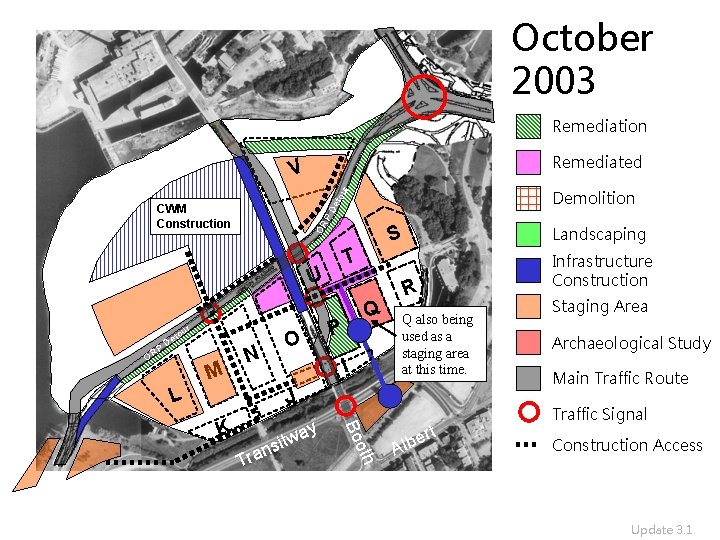 October 2003 Remediation Remediated V eto ur Demolition OR PD CWM Construction T U