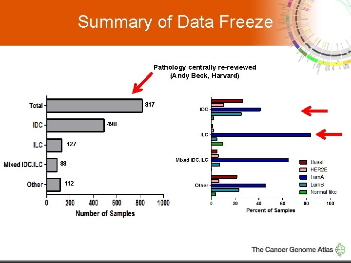 Summary of Data Freeze Pathology centrally re-reviewed (Andy Beck, Harvard) 817 490 127 88