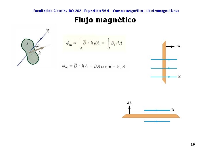 Facultad de Ciencias BQ-202 –Repartido Nº 4 - Campo magnético - electromagnetismo Flujo magnético