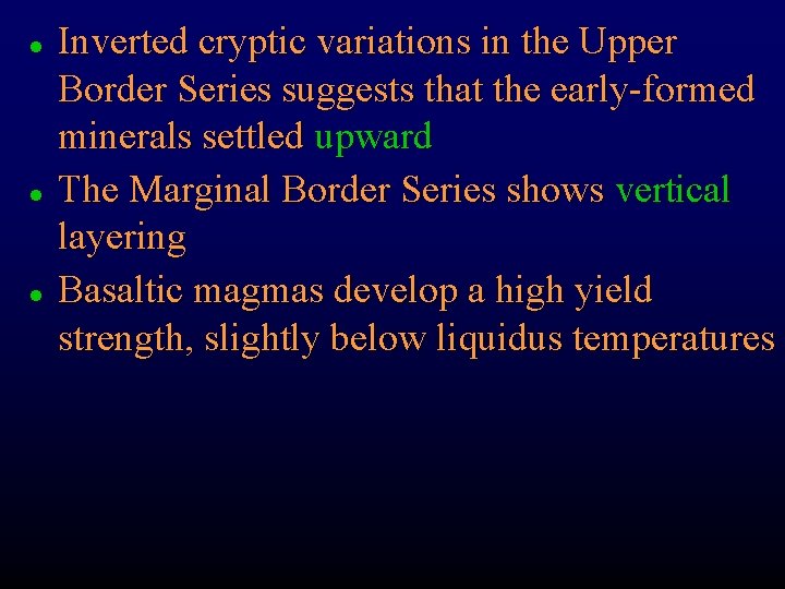 l l l Inverted cryptic variations in the Upper Border Series suggests that the