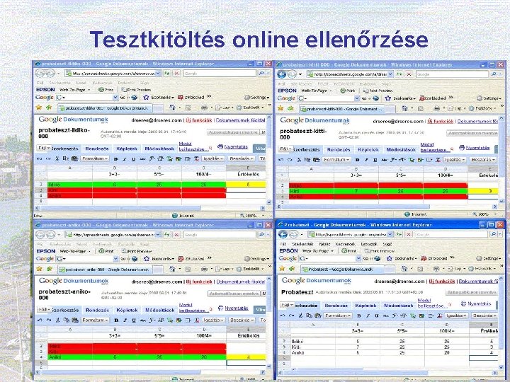 Tesztkitöltés online ellenőrzése Tudásmenedzsment 2009 