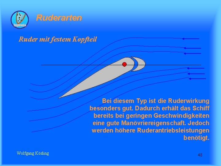 Ruderarten Ruder mit festem Kopfteil Bei diesem Typ ist die Ruderwirkung besonders gut. Dadurch