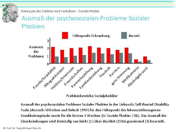 Störungen des Erlebens und Verhaltens – Soziale Phobie Ausmaß der psychosozialen Probleme Sozialer Phobien