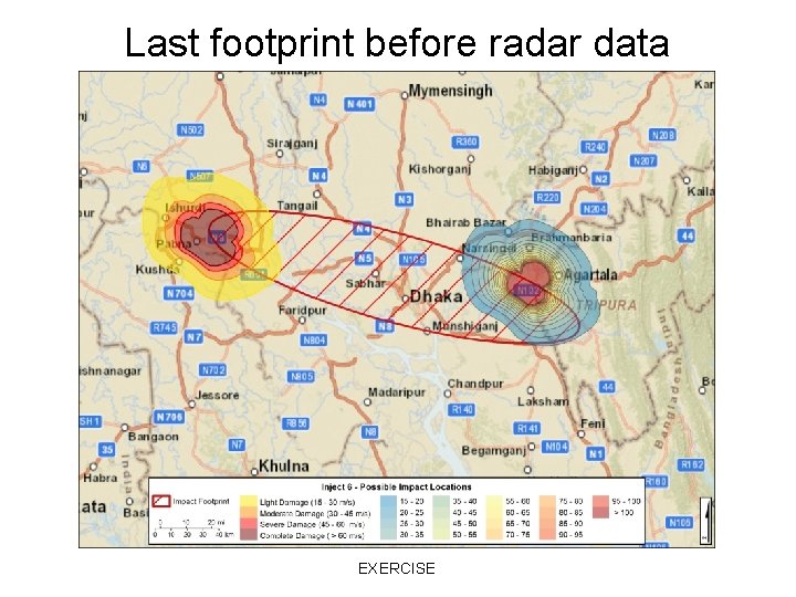 Last footprint before radar data EXERCISE 