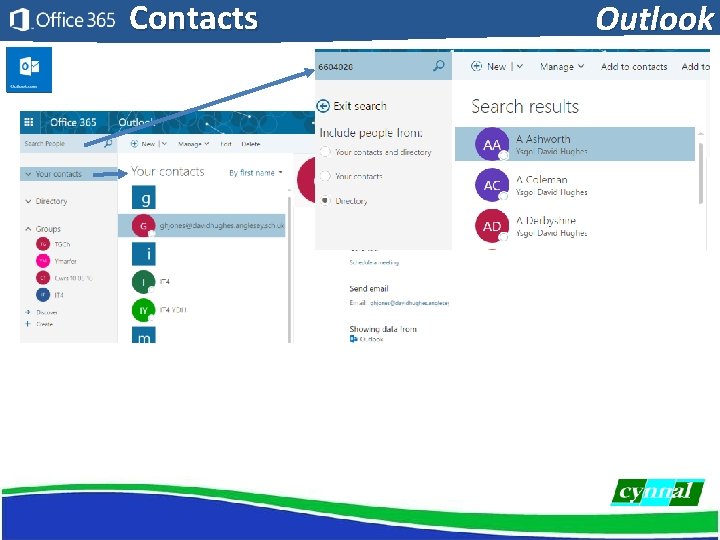 Contacts Outlook 