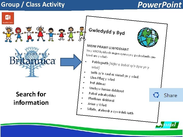 Group / Class Activity Search for information Power. Point 