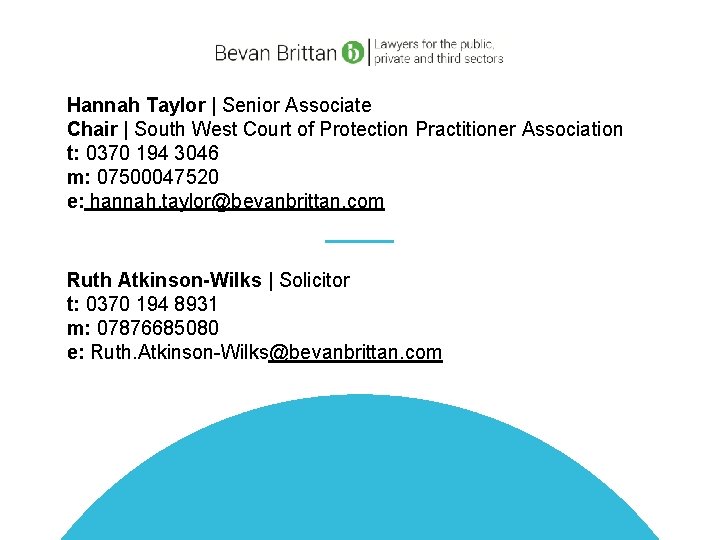 Hannah Taylor | Senior Associate Chair | South West Court of Protection Practitioner Association