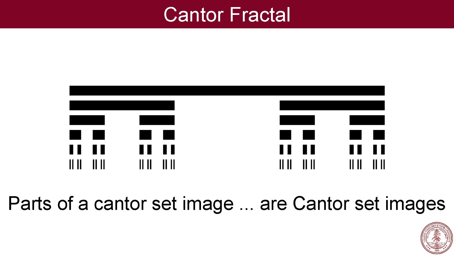 Cantor Fractal Parts of a cantor set image. . . are Cantor set images