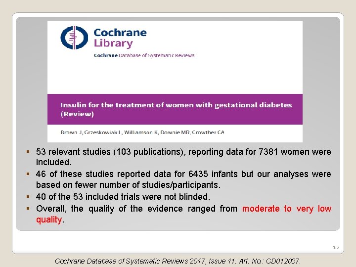 § 53 relevant studies (103 publications), reporting data for 7381 women were included. §