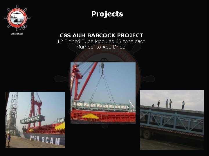 Projects CSS AUH BABCOCK PROJECT 12 Finned Tube Modules 63 tons each Mumbai to