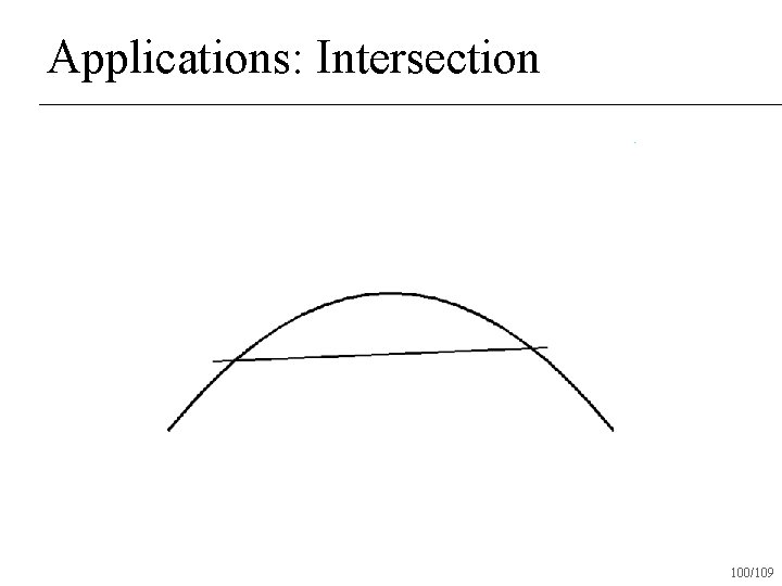 Applications: Intersection 100/109 