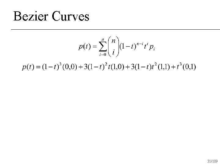 Bezier Curves 31/109 