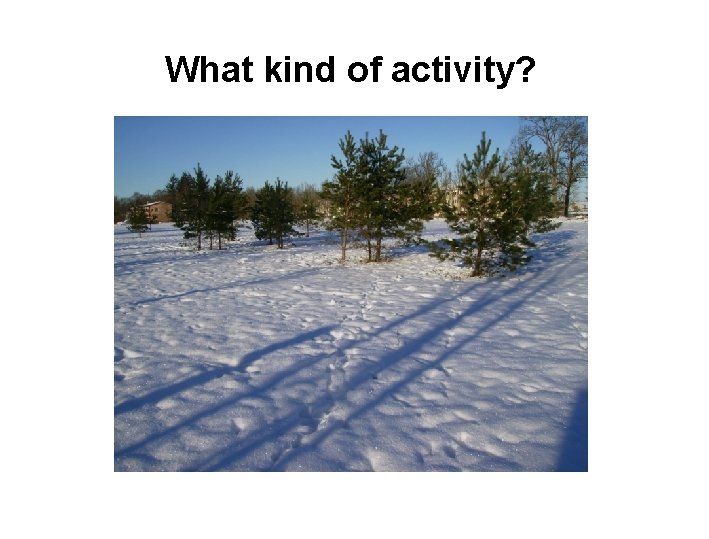 What kind of activity? 