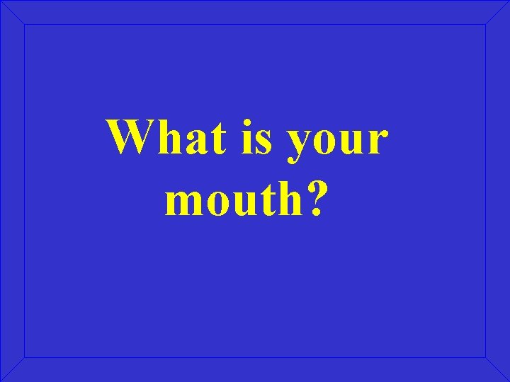 What is your mouth? 