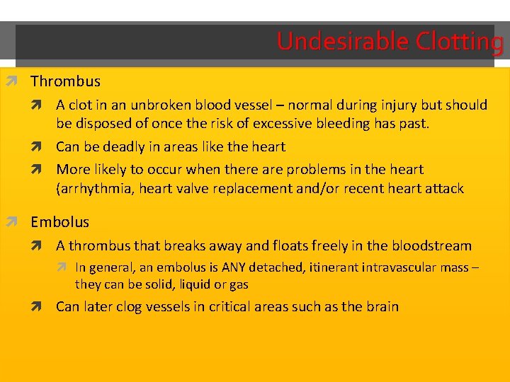 Chapter 10 Blood Blood The only fluid tissue