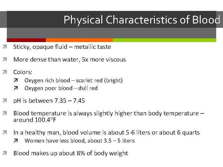Is Blood More Dense Than Water Chapter 10 Blood Blood The only fluid tissue