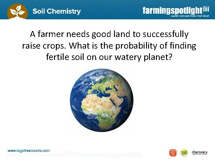 A farmer needs good land to successfully raise crops. What is the probability of