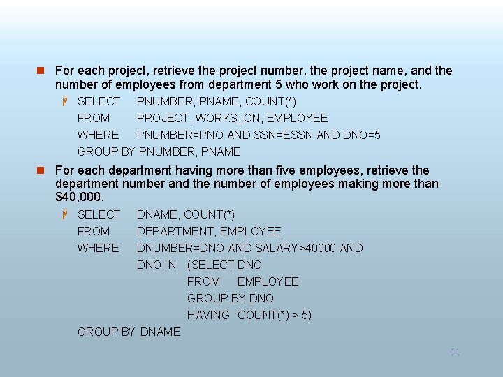 n For each project, retrieve the project number, the project name, and the number n For each project, retrieve the project number, the project name, and the number