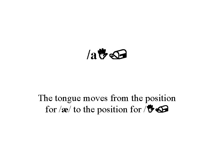 /a. I/ The tongue moves from the position for /æ/ to the position for
