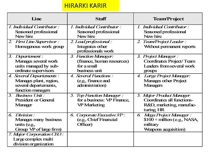 HIRARKI KARIR 