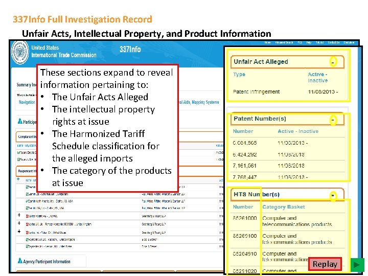 337 Info Full Investigation Record Unfair Acts, Intellectual Property, and Product Information These sections