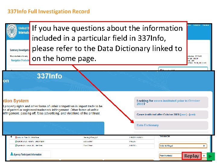 337 Info Full Investigation Record If you have questions about the information included in